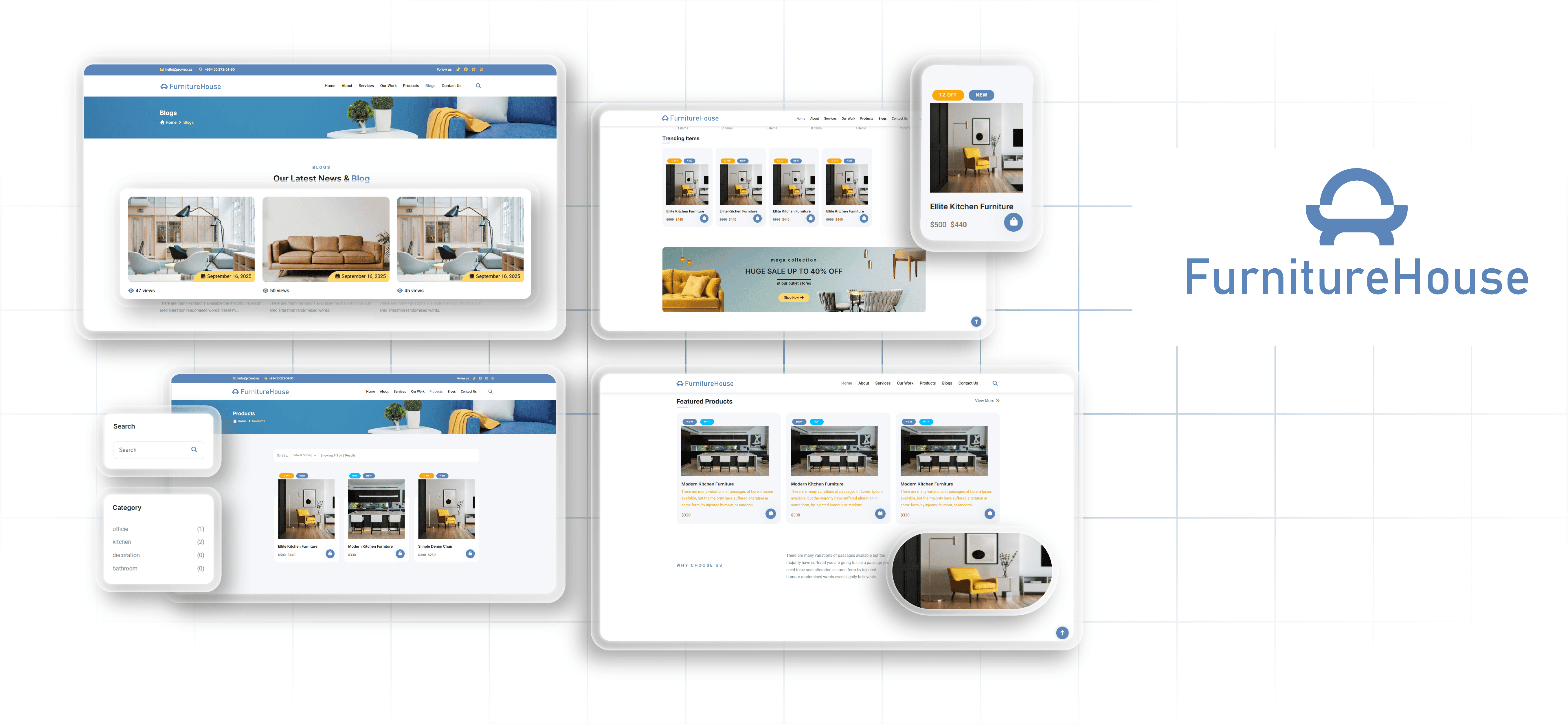 ABŞ-da Mebel Bərpası və Satışı ilə Məşğul Olan Furniturehouse Şirkəti üçün E-Commerce Platforması və Veb Saytın Hazırlanması