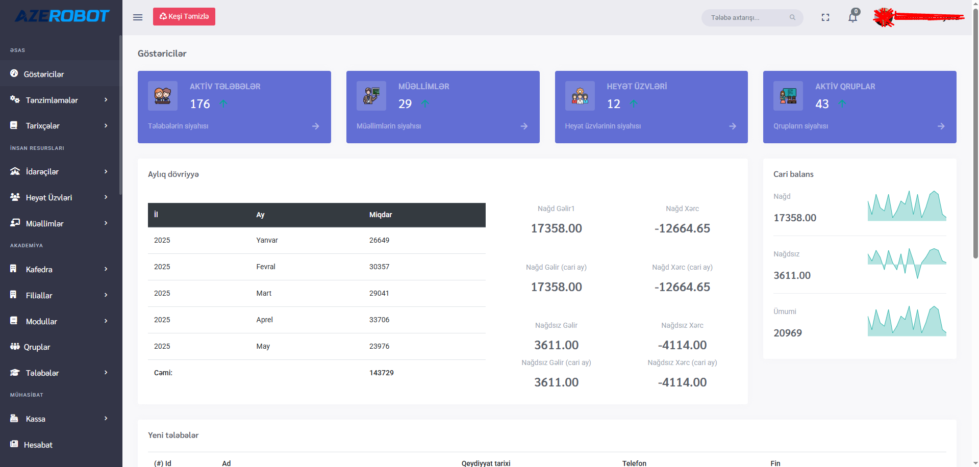 Azerobot — Kurs idarəetmə CRM sistemi