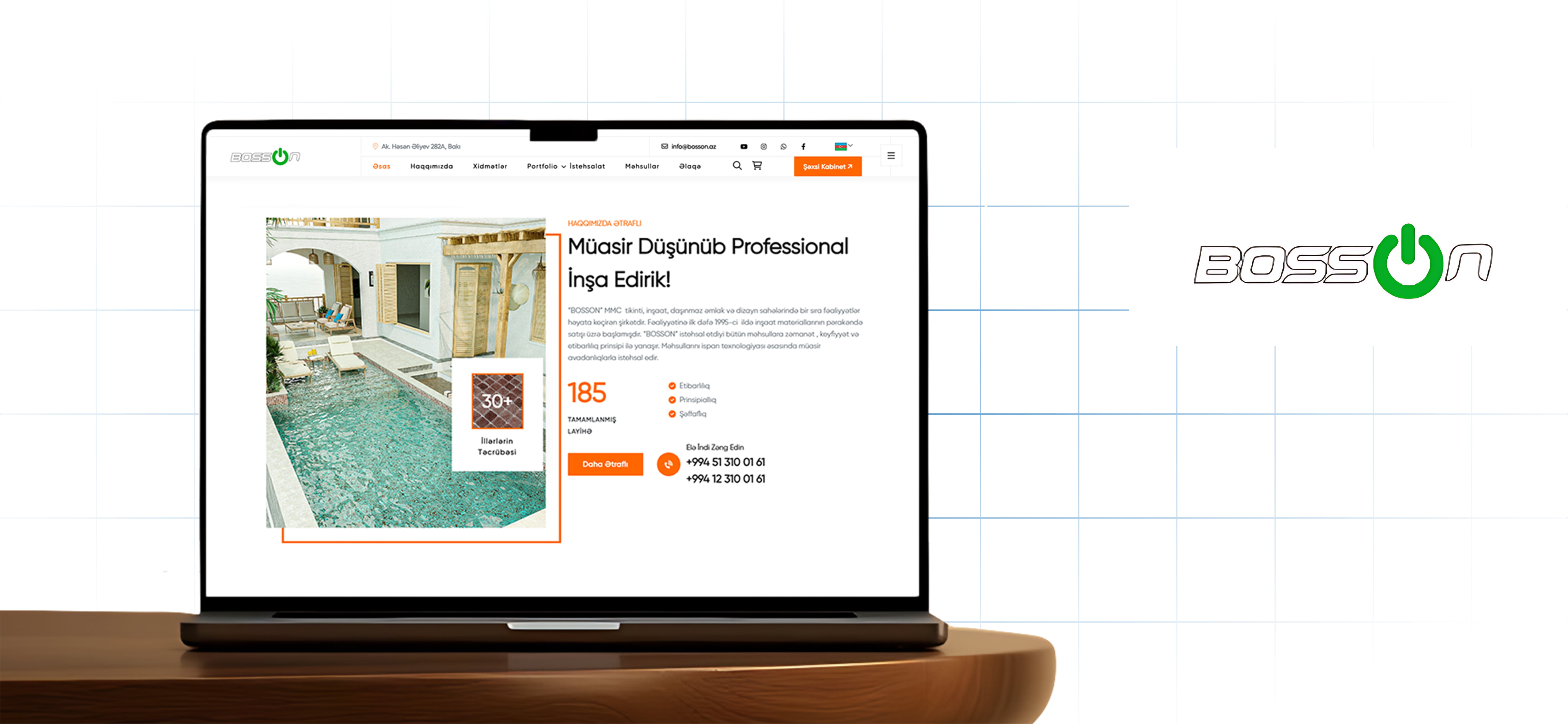 BOSSON - Обновленный сайт и B2B система (bosson.az)