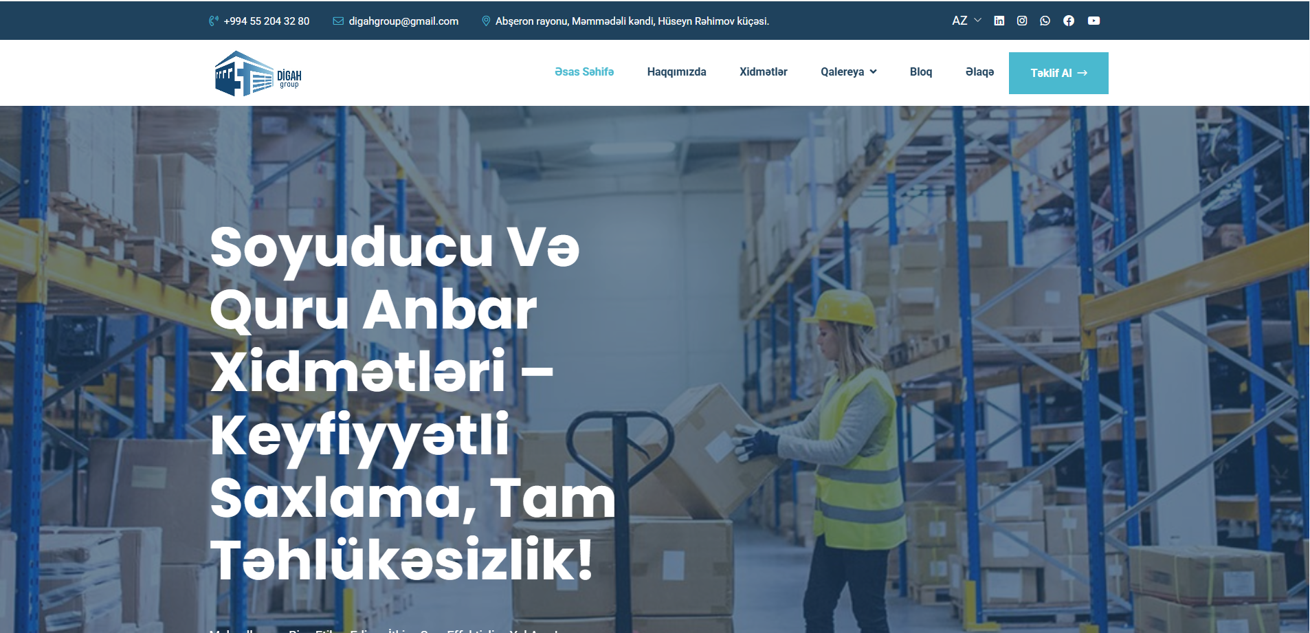Digahqrup üçün Korporativ Veb Saytın Hazırlanması