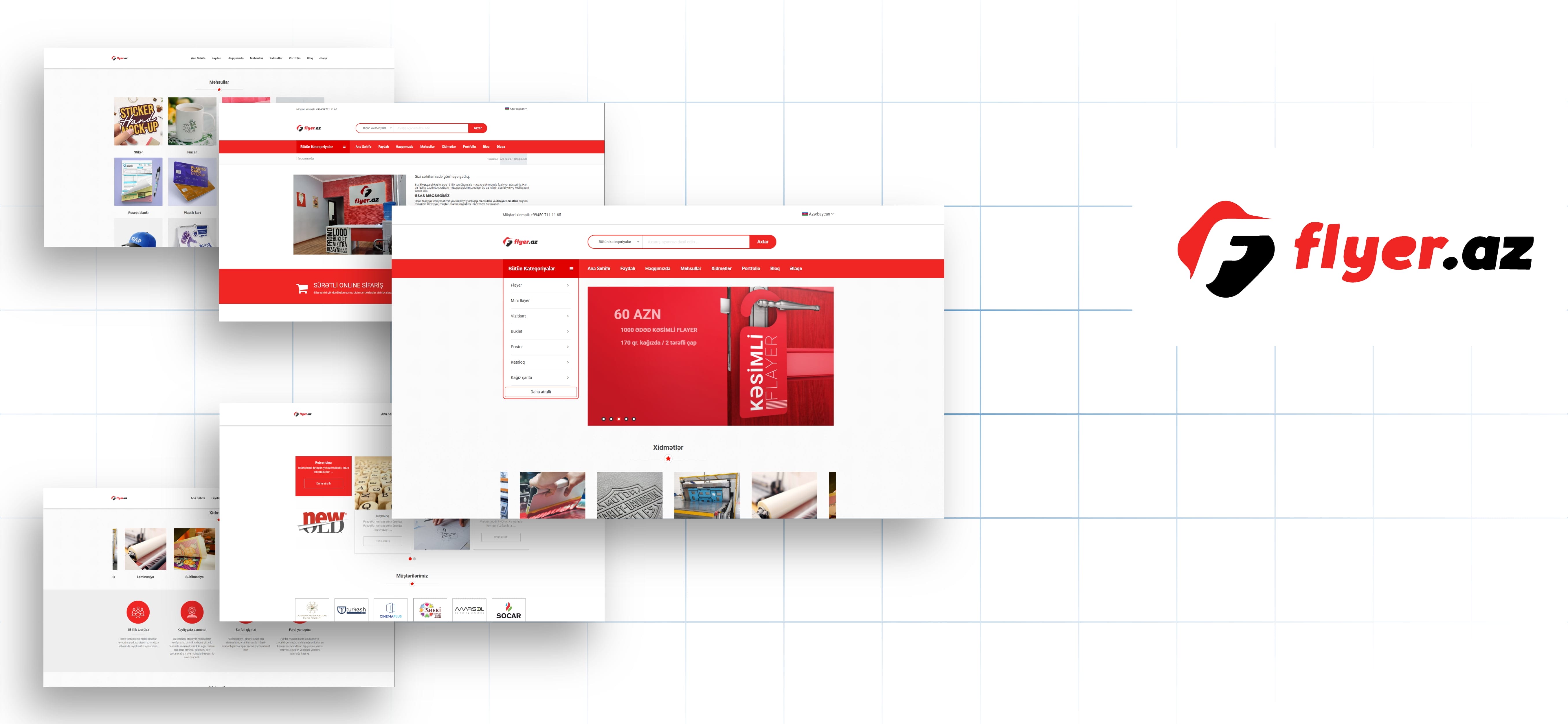 Разработка каталожного корпоративного сайта для Express Print – flyer.az
