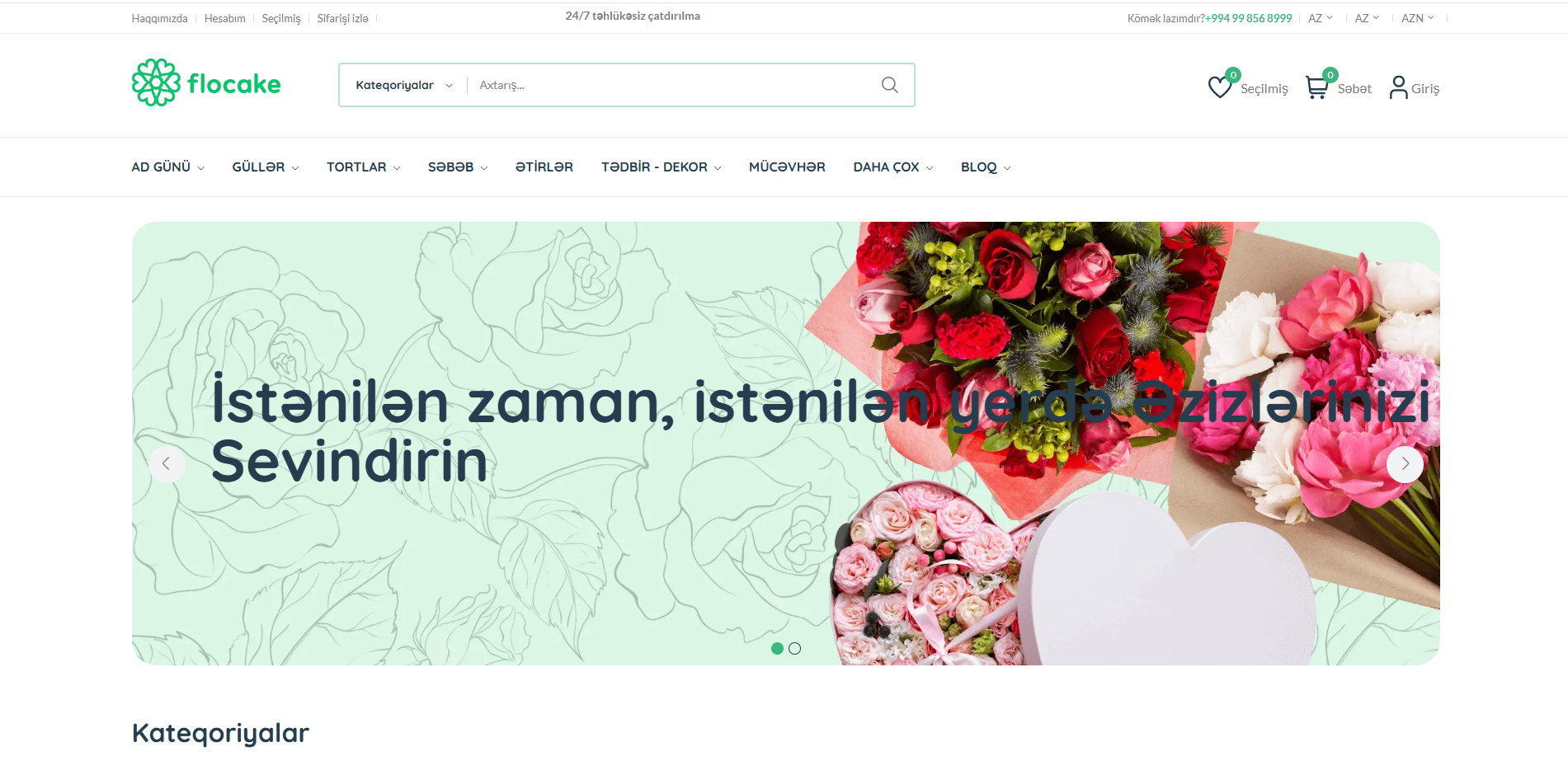 Flocake gül və hədiyyələrin satışı (flocake.com)