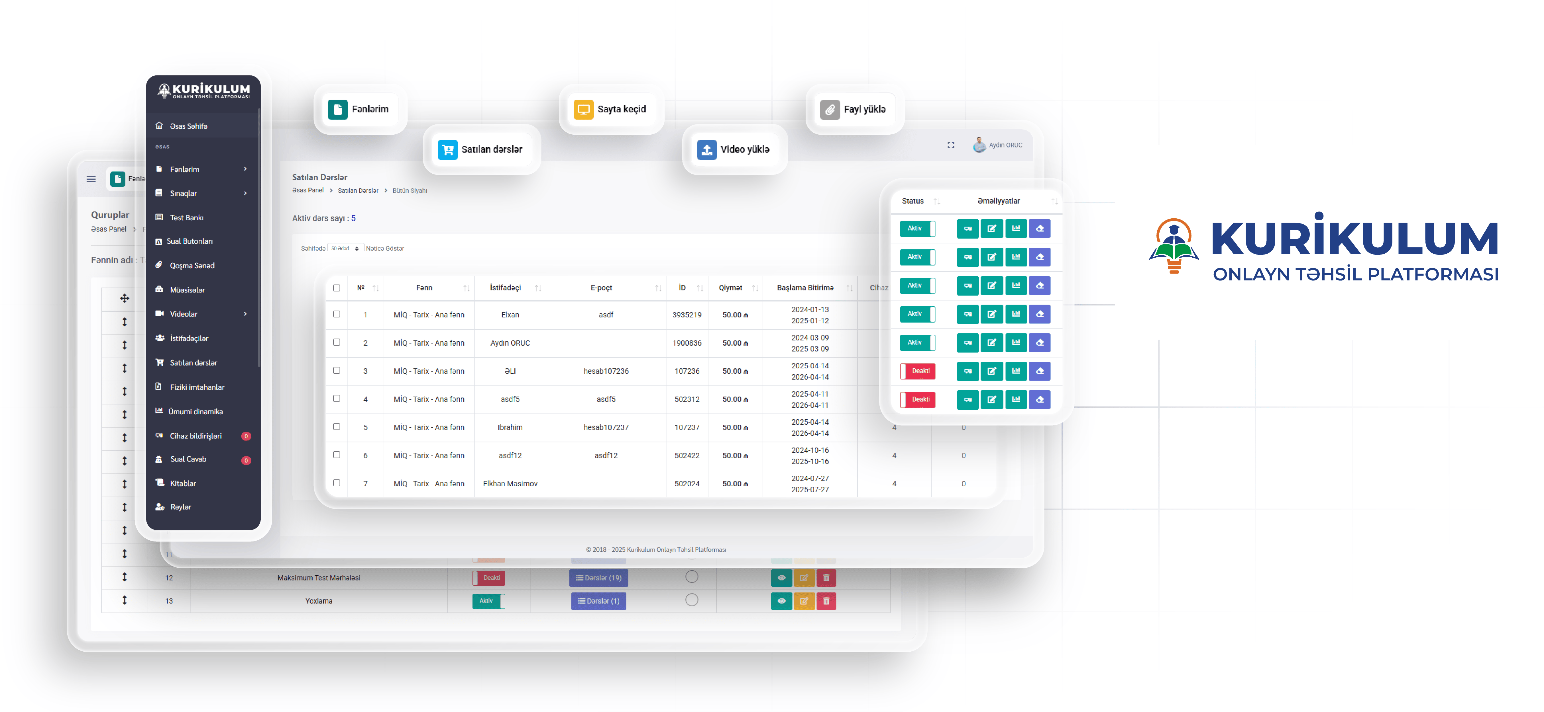 Kurikulum üçün Onlayn Kurs İdarəetmə Sisteminin Hazırlanması