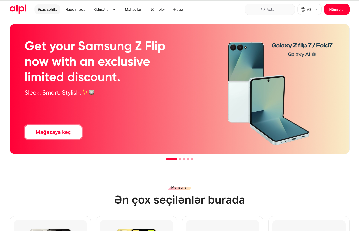 Alpimobile.az — Alpi Agency’s online sales platform