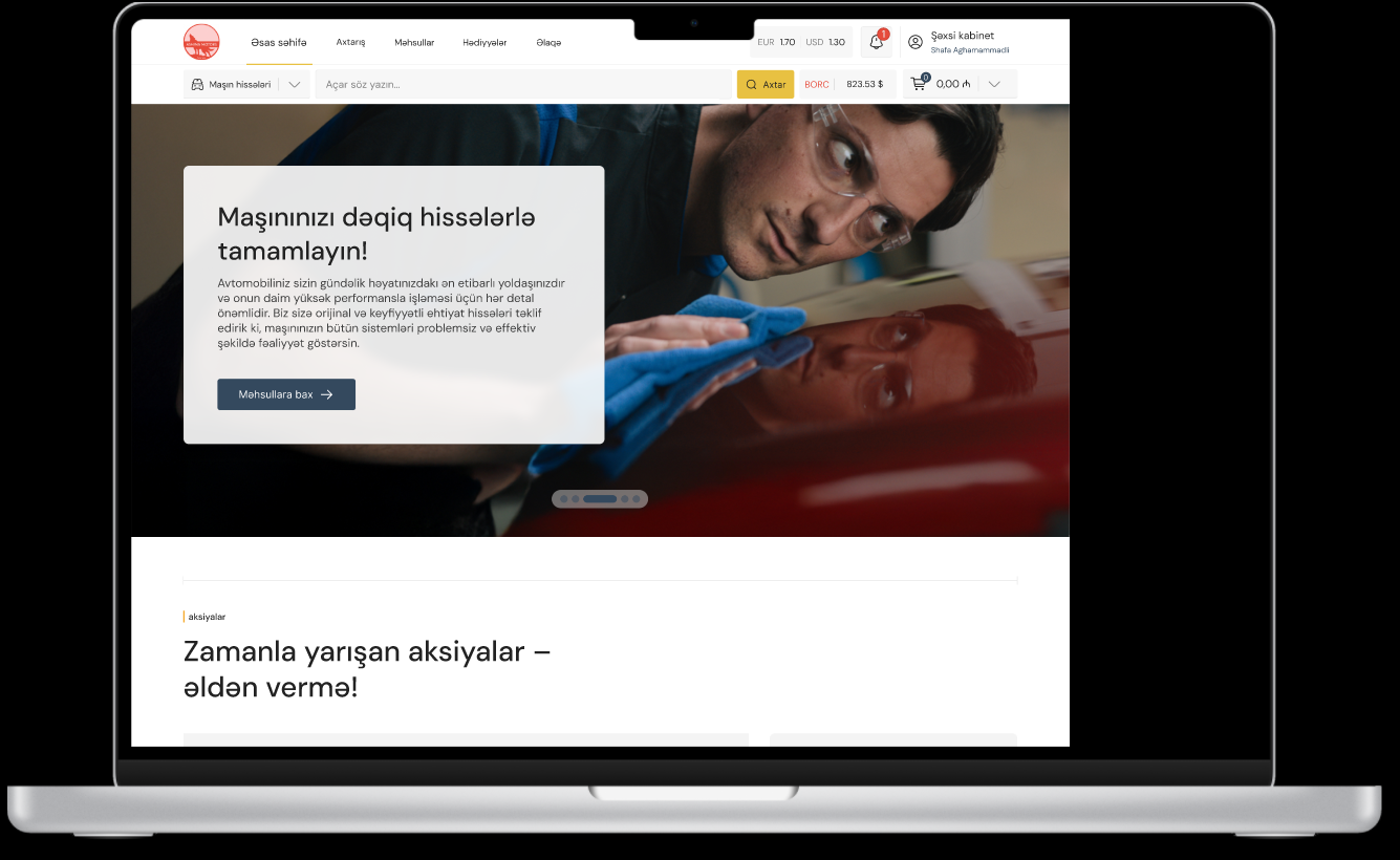 Avtomobil Ehtiyat Hissələrinin Satışı üçün B2B Platformasının Hazırlanması