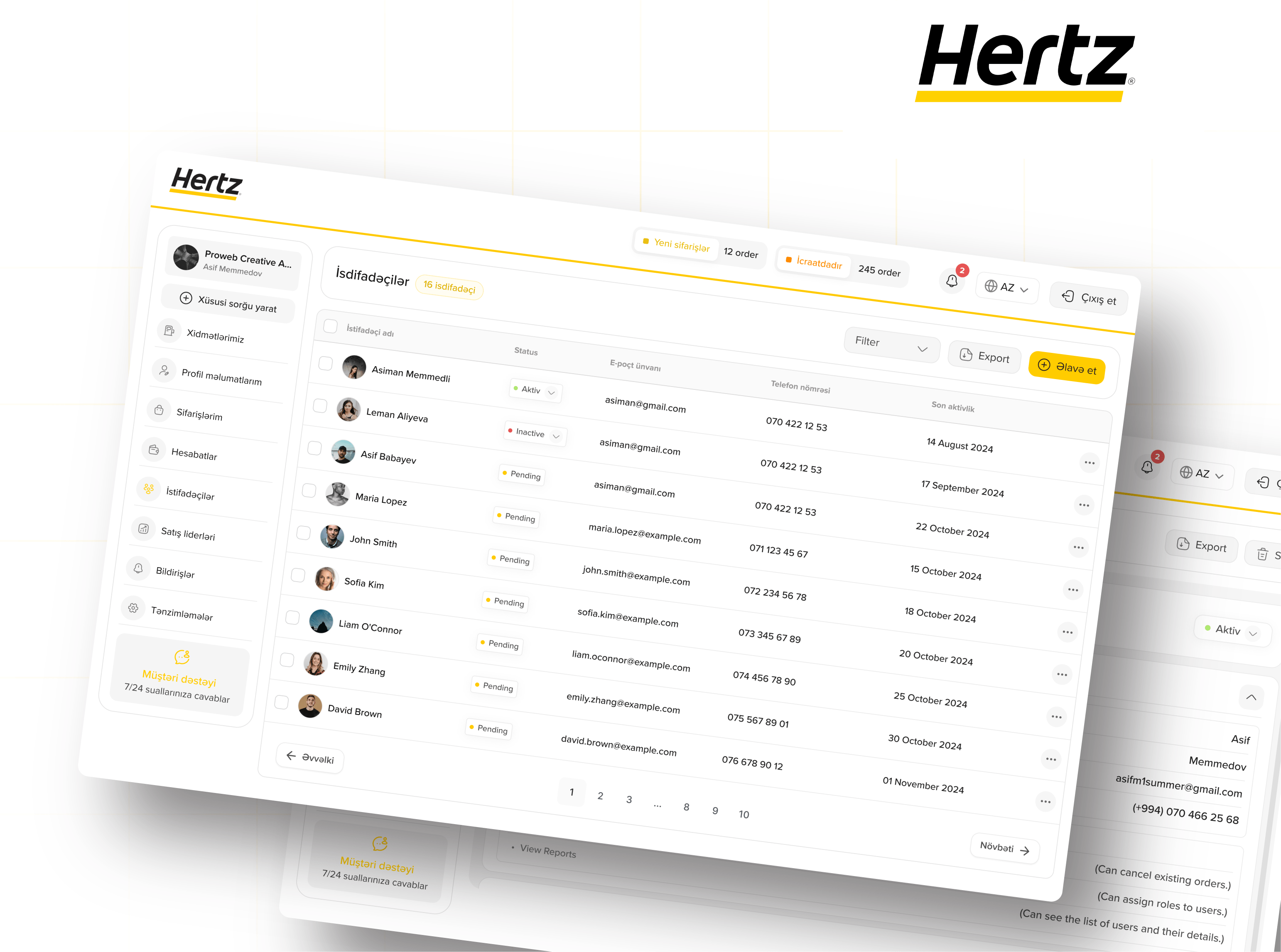 Development of a B2B Platform for Hertz Azerbaijan