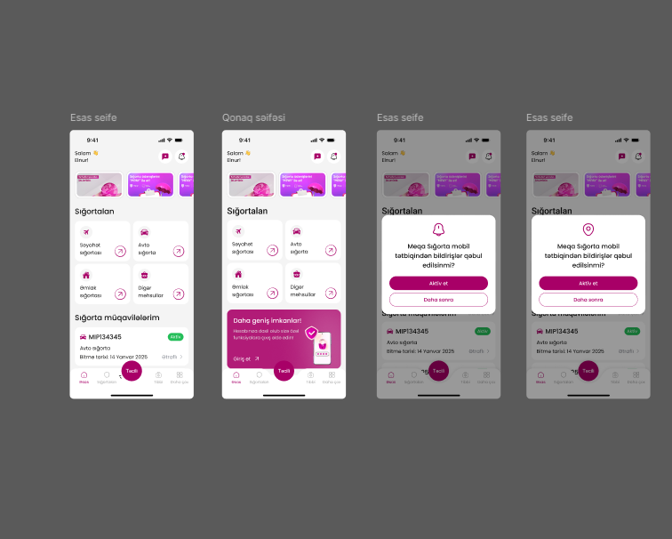 Meqa Sığorta Mobile App (iOS & Android)